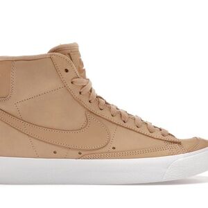 Nike Tan and White Sneakers Classic High-Top Design